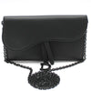DIOR S5614 schwarze matte Leder Sattel WOC Crossbody 55848156 [P]