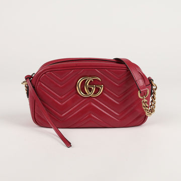 GUCCI マルトラゼ レザー GG マモン ショルダー兼クロスバッグ レッド 447632 55767072