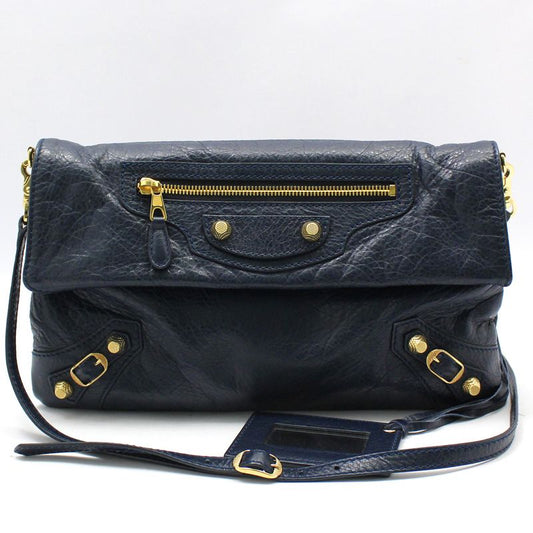 BALENCIAGA 327079 ネイビー ゴールド ジャイアント エンベロープ クラッチ クロスバッグ 56113786