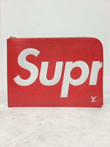Louis Vuitton X Supreme Red Logo Epee Clutch Bag 56279683