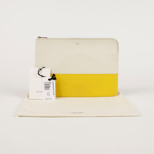 CELINE 100093HTM ツートンレザークラッチバッグ 56147837