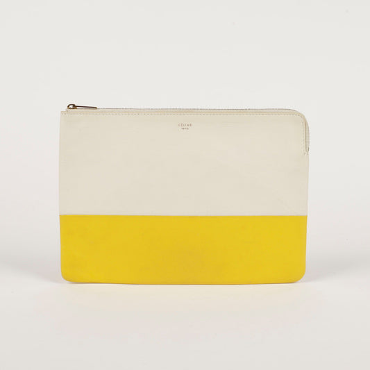 CELINE 100093HTM ツートンレザークラッチバッグ 56147837