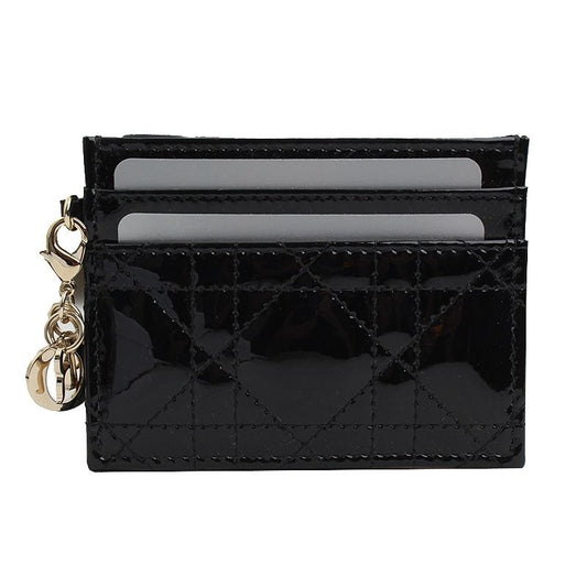 DIOR Kartenetui aus lackiertem Leder mit silbernem Anhänger 56547543