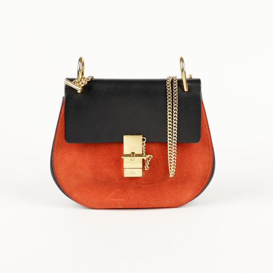 CHLOE 3S0490 ブラック レザー ブリック スウェード ドリュー チェーン ショルダー 兼 クロスバッグ 56147854