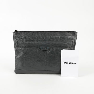 BALENCIAGA ダークグレー クラシック クリップ クラッチ 519613 56147846