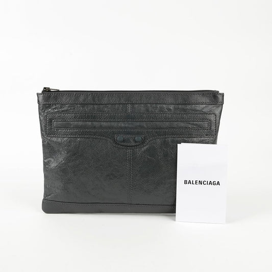 BALENCIAGA 519613 ダークグレー クラシッククリップクラッチ 56147846