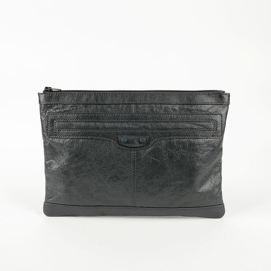 BALENCIAGA 519613 ダークグレー クラシッククリップクラッチ 56147846