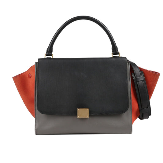 CELINE マルチカラー レザー トラペーズ トート＆ショルダーバッグ 56147847