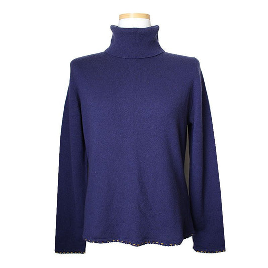 Etro Navy Blue Turtleneck Knit Top 44 57282793