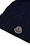 MONCLER Kabelstrick Wolle Strickmütze Marineblau 57359782 [P]