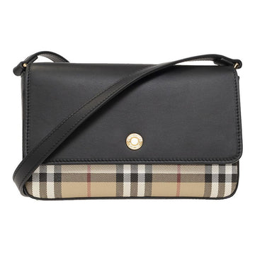 BURBERRY Schultercrossbody Tasche mit Karo Muster in Schwarz 8065481 57671004