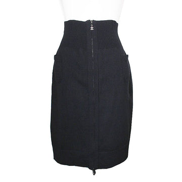 CHANEL Schwarzer Wollmischung Strickrock 44, 55 57877344