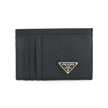 PRADA カードケース 1MC053 ブラック レザー ゴールド トライアングルロゴ 57940244
