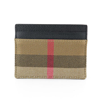 Burberry Card Holder Sandon Black Leather Fabric 80731411 57941971