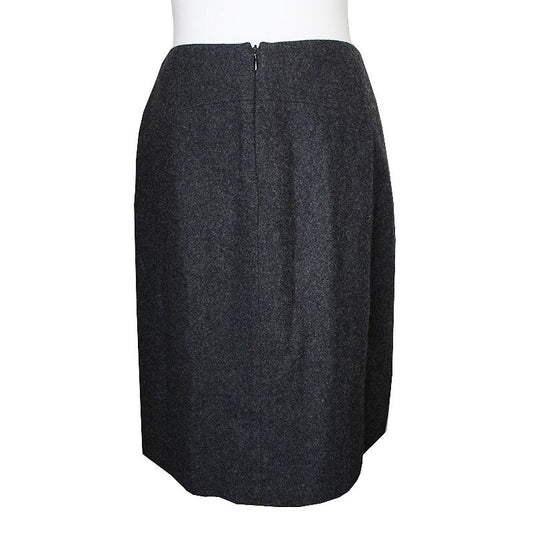 CHANEL Wool-Cashmere Blend Gray Skirt 55 58048974