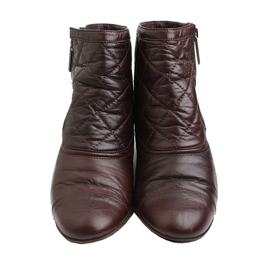 CHANEL Braune Leder Stiefeletten 37C 58124178