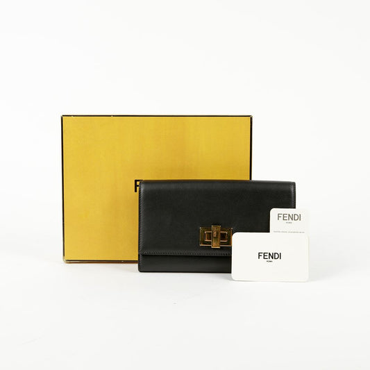 Fendi Peekaboo Long Wallet in Black Leather 8M0308 58089482