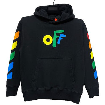 OFF WHITE Kinder Schwarz Regenbogen Hoodie OBBB001F21FLE0011084 58263745