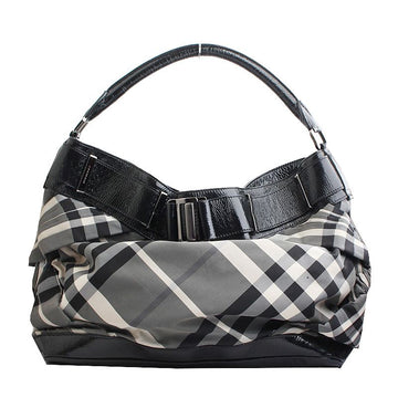BURBERRY ブラック クリングル チェック ビッグショルダーバッグ 58470814