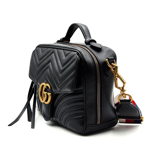 GUCCI GG マーモント マトラッセ トップハンドル ショルダーバッグ (498100) 58756736