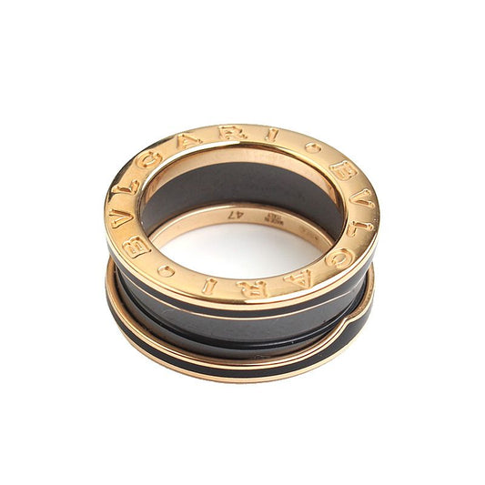 Bulgari B.zero1 750 Pink Gold Black Ceramic Two Ring Band 7 58763341
