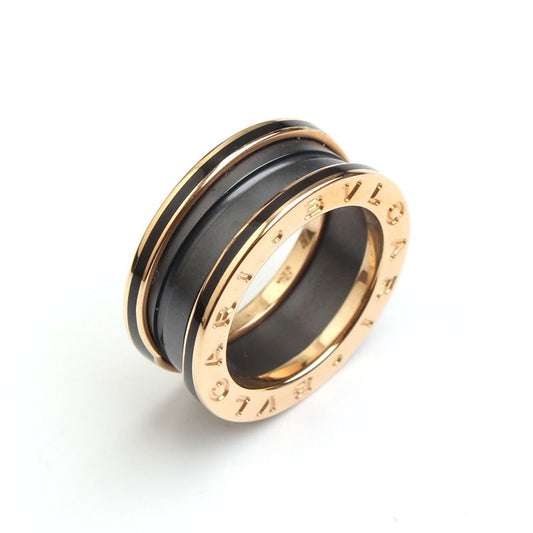 Bulgari B.zero1 750 Pink Gold Black Ceramic Two Ring Band 7 58763341