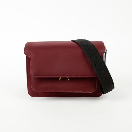 Marni Medium Burgundy Soft Nylon Trunk Shoulder and Crossbody Bag 58649023 [P]