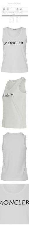 MONCLER Logo-Print Ripp-Tanktop Weiß 8P000 01 89A0D 033 58892172 [P]