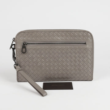 BOTTEGA VENETA 493190 グレー インターキアート レザー ドキュメント ケース クラッチ 58935234