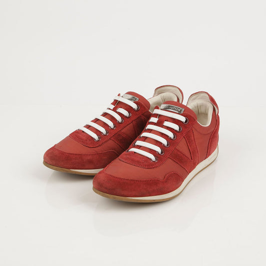 Louis Vuitton Size 5 Red Fabric Suede Sneakers 58903357
