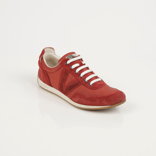 Louis Vuitton Size 5 Red Fabric Suede Sneakers 58903357
