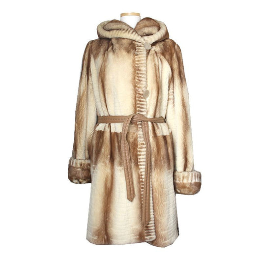 KEUNHWA Geunhwa Mink Fur Hooded Belted Coat 66 59599334