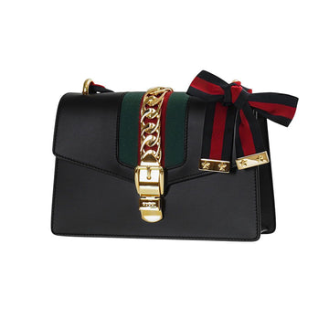 GUCCI Silvia Kleine Schultertasche Schwarz 421882 59633354