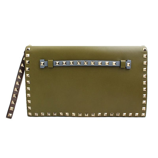 VALENTINO ラムスキン ゴールドスタッド クラッチバッグ 59939744