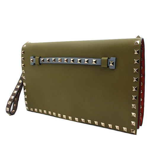VALENTINO ラムスキン ゴールドスタッド クラッチバッグ 59939744