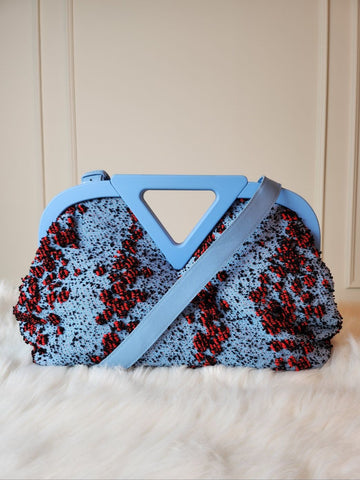 Bottega Veneta Bubble Point Fabric 2WAY Bag Blue A+ 60285294