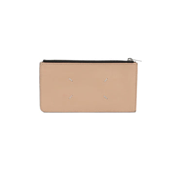 Maison Margiela S55UI0206 Beige Black Leather Stitched Wallet 60254336