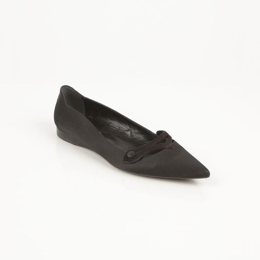 TODS Schwarze Satin Wildleder Besatz Stiletto Pumps 38 59997587