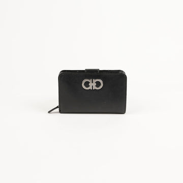 Salvatore Ferragamo Black Saffiano Leather Gancini Wallet B963 60246621