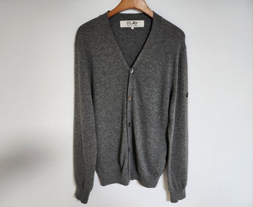 Comme Des Garcons Charcoal Black Arm Patch Men’s Cardigan L 60755097