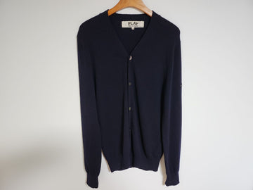 COMME DES GARCONS M Herren Strickjacke mit Wappen in Navy Schwarz 60755103