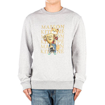 MAISON KITSUNE (LM00311KM0001 LIGHT GREY MEL) Herren Fox Champion Sweatshirt 60823867