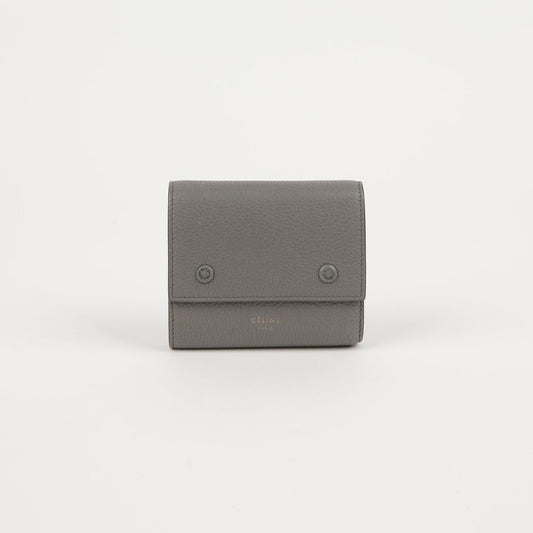 Celine Gray Leather Trifold Wallet 10.5CM x 9CM x 2.5CM 60609532