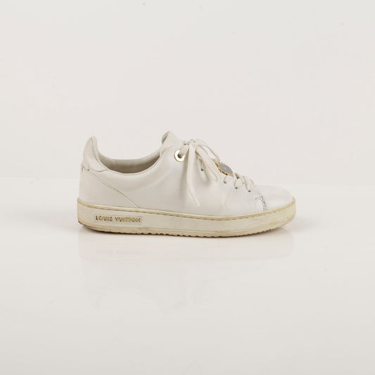 Louis Vuitton 1A52EM White Leather Frontrow Sneakers 34.5 60791519