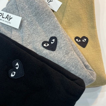 COMME DES GARCONS Kardigan mit rotem Patch aus Wolle für Herren 60999573