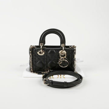DIOR マイクロブラックラムスキンレディディジョイトート兼ショルダーバッグ S0910ONGE 60877810