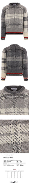 THOM BROWNE チェックジャカードウールモヘアニット MKA410F Y1506 982 61029290 [P]