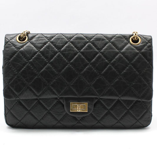 CHANEL A37587 ブラック ヴィンテージ 2.55 ミディアム ゴールド チェーン ショルダーバッグ 61048641