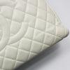 CHANEL Weißer Kaviar Grande Shopping Schultertasche 61124665 [P]
