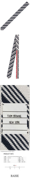 THOM BROWNE ジャカード シルク ニット ネクタイ Y4003 415 48530514 [P]